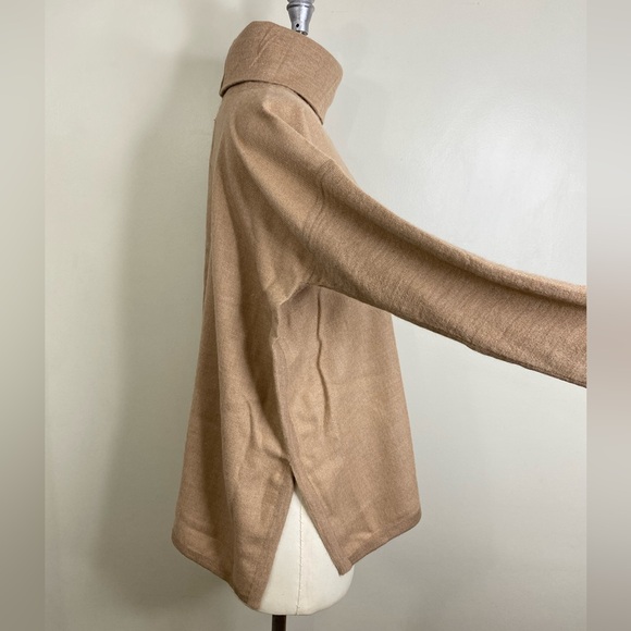 CUYANA 100% ALPACA PONCHO SWEATER IN CAMEL OVERSIZED XS/S - Picture 5 of 13